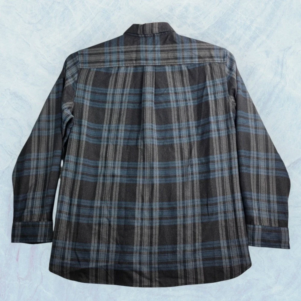 The North Face‎ Button Down Plaid Flannel Shirt Men's Size XL Nylon Blend Hiking